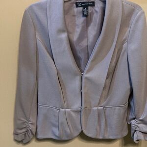 INC International Concepts Gray Blazer with Ruched Sleeves